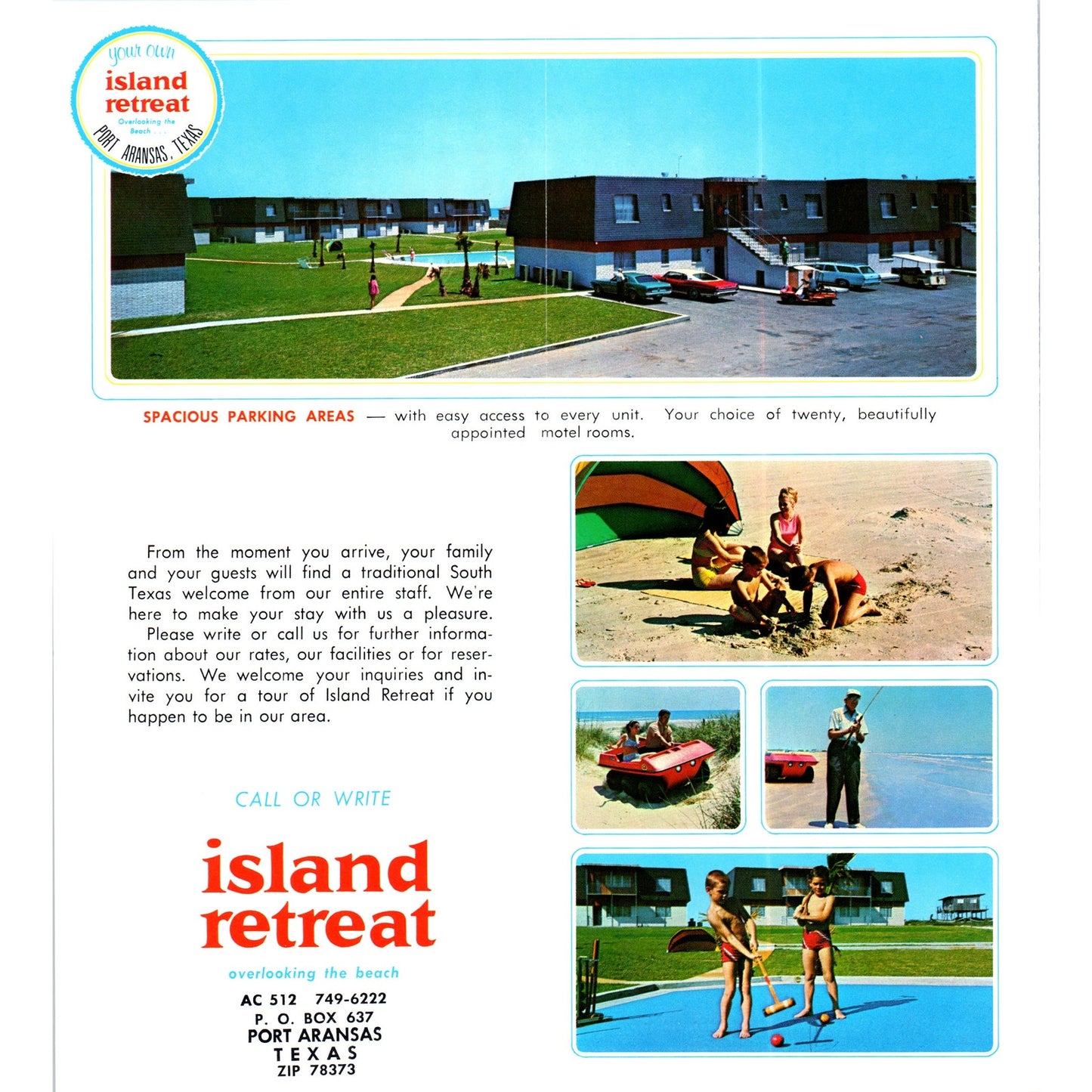 1980s Your Own Island Retreat Port Aransas Texas Brochure TF4-BC