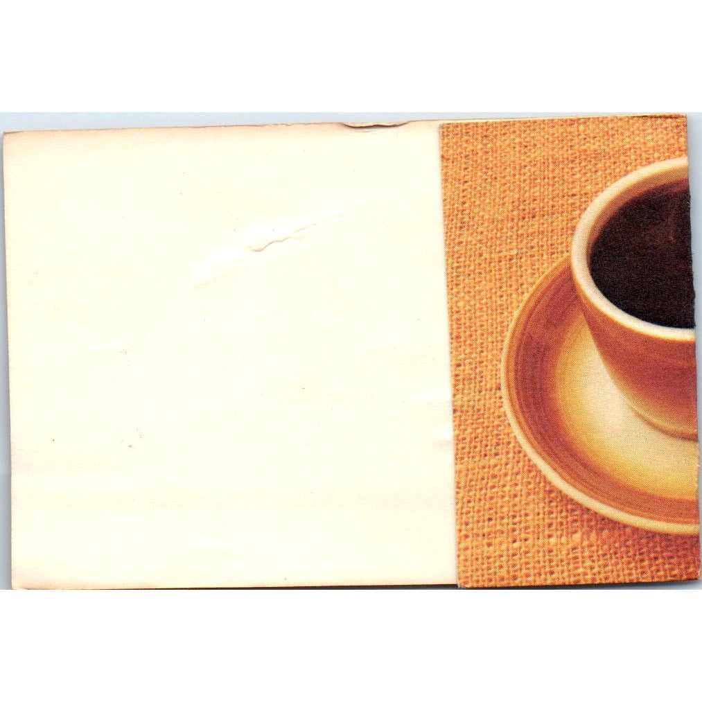 Denny's Restaurant Kona Coffee Promo (folded) Vintage Business Card SD8-B7