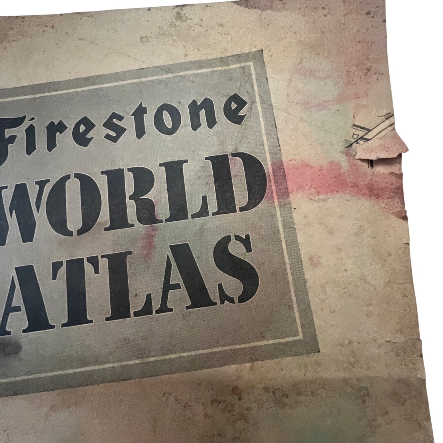 1944 Firestone World Atlas WWII Era Maps 11x16" TG2-OB