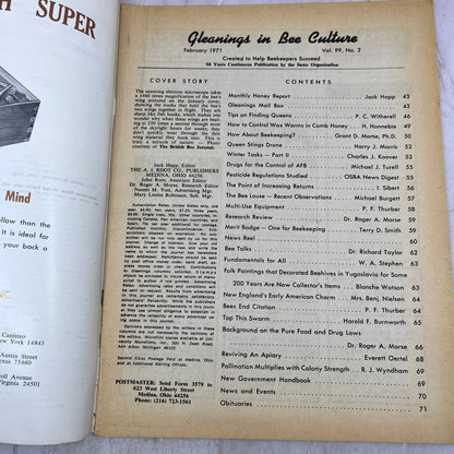 1971 Feb - Gleanings in Bee Culture Magazine - Bees Beekeeping Honey M33