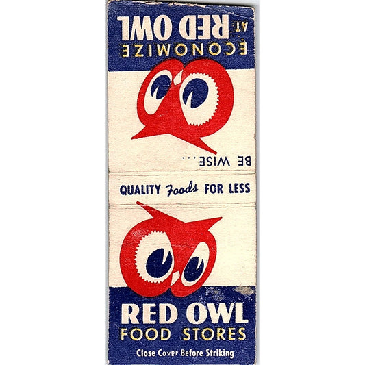Red Owl Food Stores Grocery Stores Vintage Matchbook Cover SC7-Y9