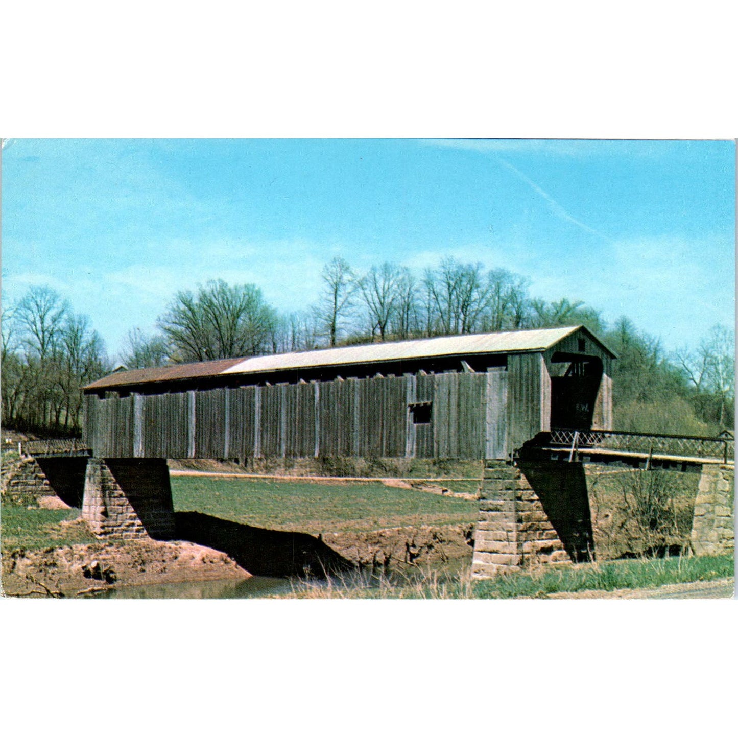 Cow Run Bridge #23 Little Muskingum River Ohio Covered Bridge Postcard PC3