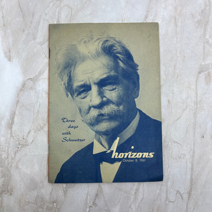 1961 October Horizons Magazine Three Days With Albert Schweitzer TF5-L2