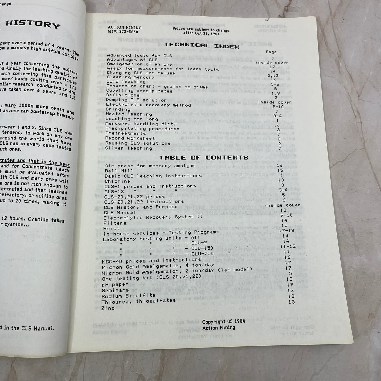 Action Mining Services 1984 Leaching Manual for Mining Gold M19
