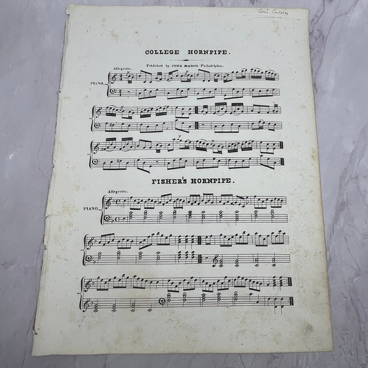 c1860 College Hornpipe - Fisher's Hornpipe Civil War Sheet Music V16