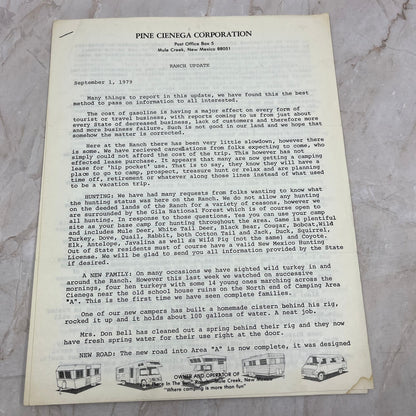 1979 Sept - Pine Cinenega Corporation Mule Creek NM Ranch Update M11