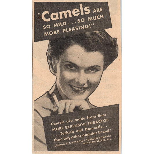 Camel Cigarettes for Women 4x7" 1935 Minneapolis Journal Advertisement AE7-H1