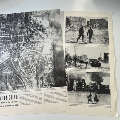 Stalingrad Enters 3rd Month of Siege 2 Pages 1940s WWII Era Article V30-1