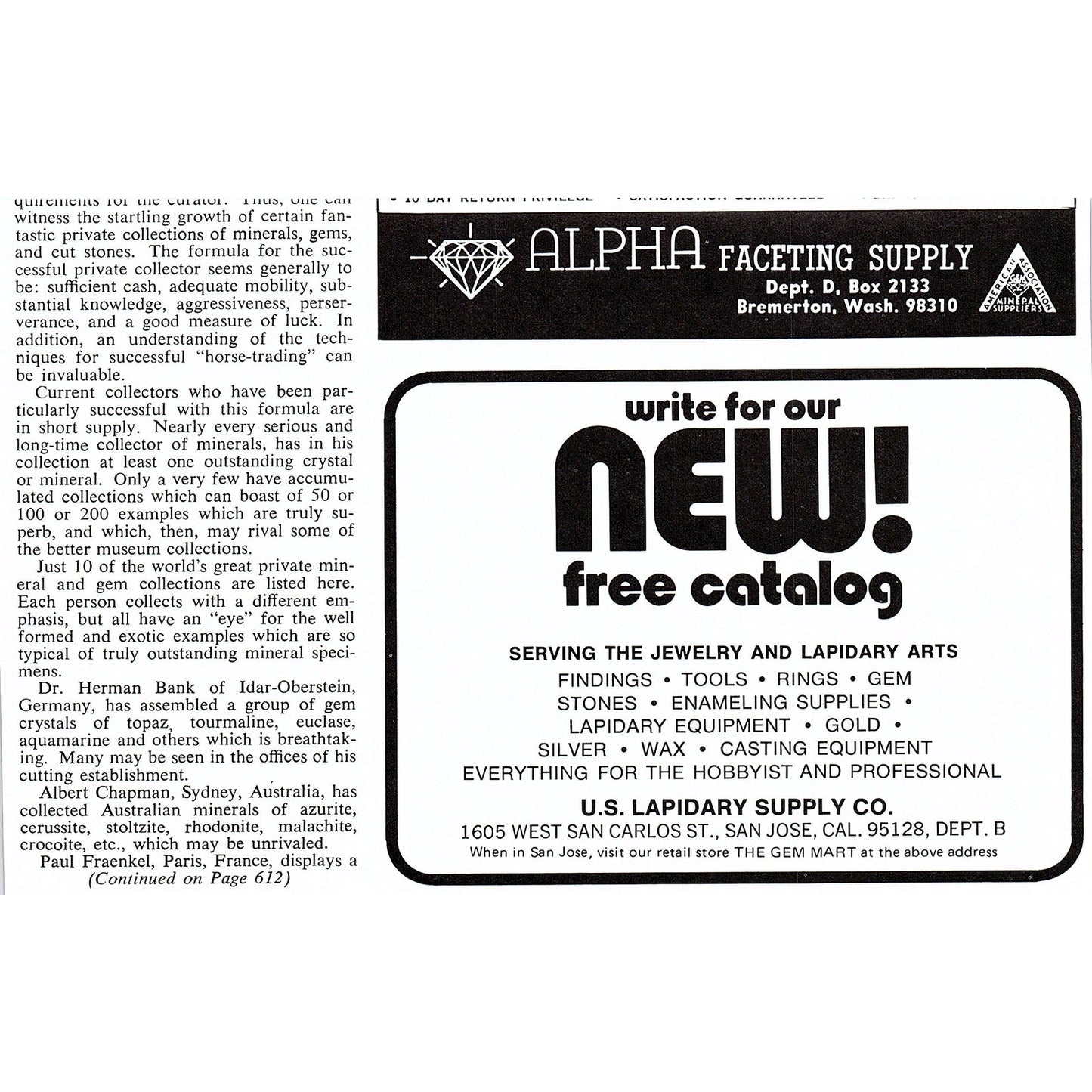 Shipley's Mineral House Bayfield Colorado 1972 Ad AF8-2