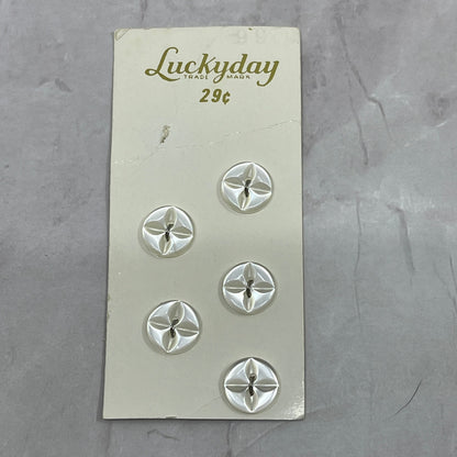 Vintage Lot of 5 Pearlescent LuckyDay Buttons 1/2" SE2