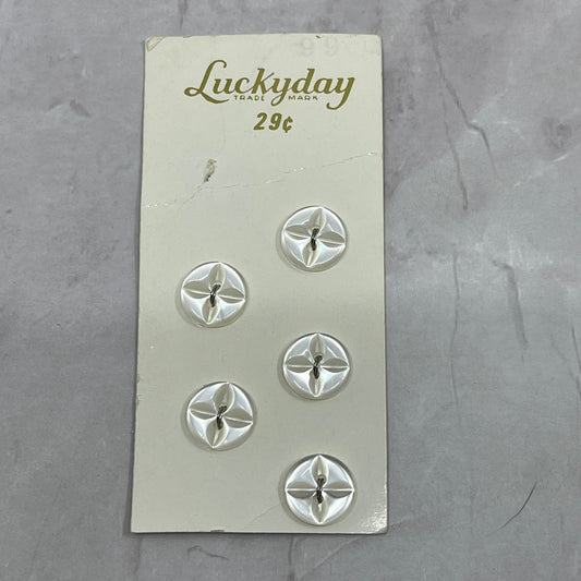 Vintage Lot of 5 Pearlescent LuckyDay Buttons 1/2" SE2