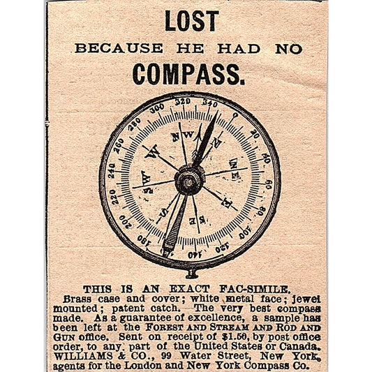 Williams and Co Compass NY London & New York Compass Co 1878 Ad AG2-M13