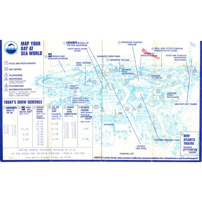 1980s Sea World Orlando Florida Map and Fold Out Travel Brochure TF4-BA