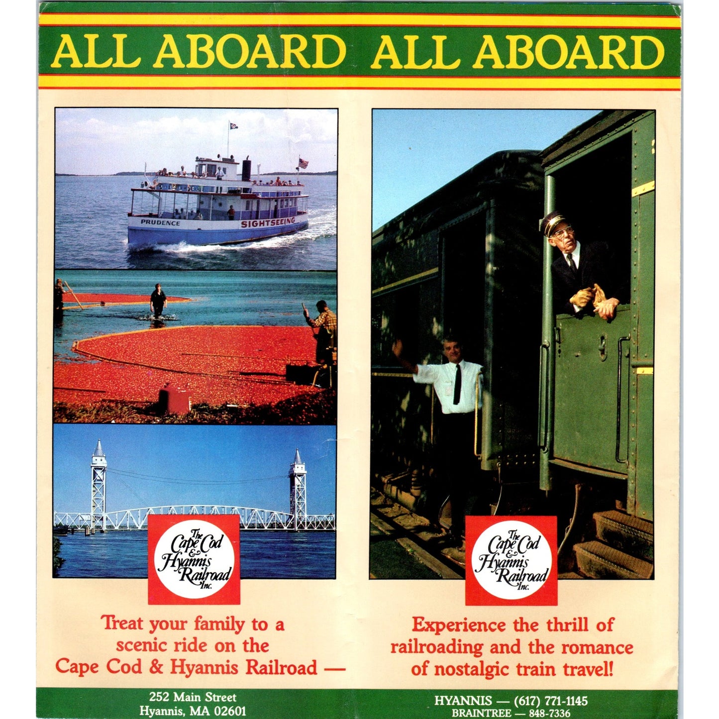 Vintage The Cape Cod & Hyannis Railroad Inc Travel Brochure TH2-O1