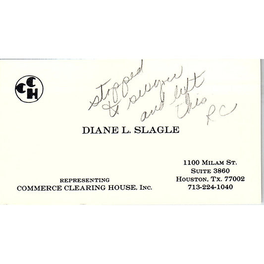 Diane L. Slagle Representing Commerce Clearing House, Inc. Houston Card SSB4-B12