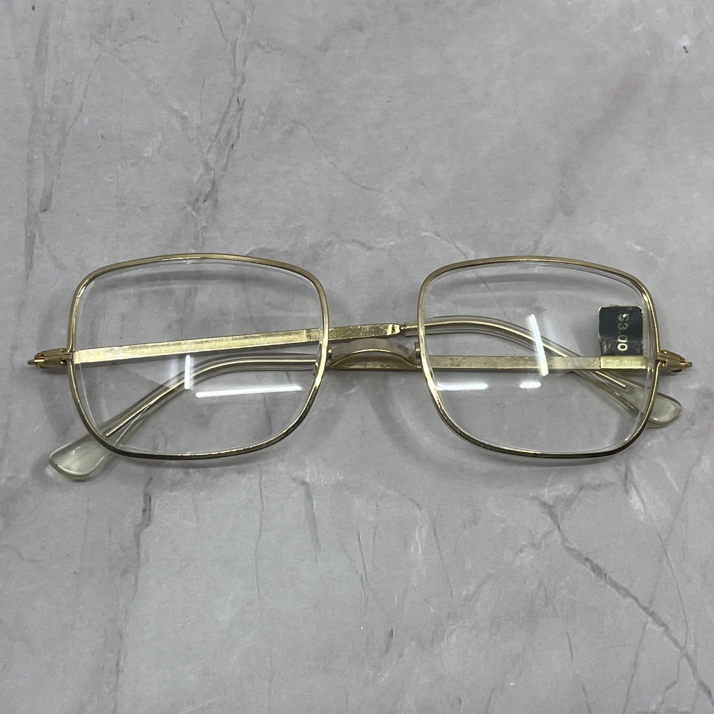 Vintage Foster Grant Gold Tone Rectangle Glasses New Unused NOS TC5-FG