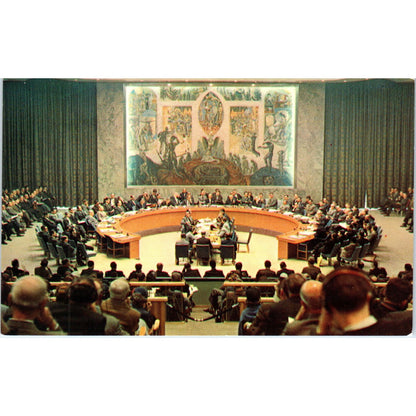 United Nations Security Council Chamber Vintage Postcard PE4
