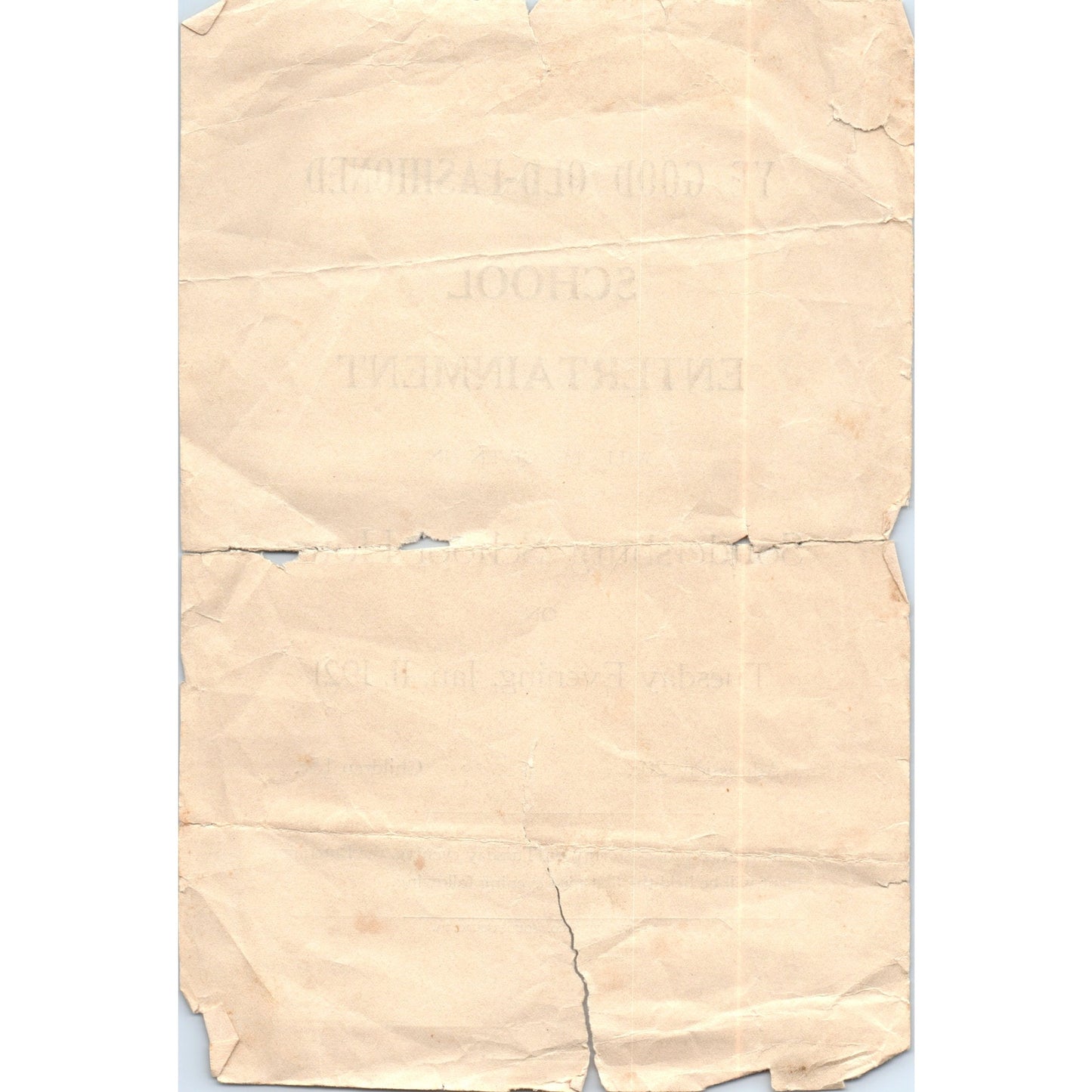 1921 Ye Good Old-Fashioned Entertainment Leaflet Soudersburg School House PA D21