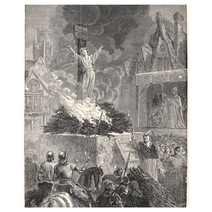 Burning of Joan of Arc 1911 Engraving Print AF5-7