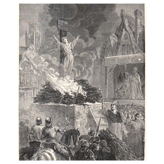 Burning of Joan of Arc 1911 Engraving Print AF5-7
