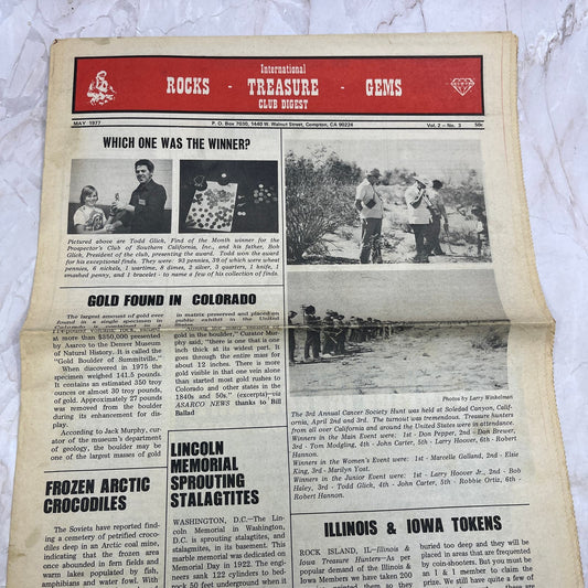 1977 May - International Treasure Club Digest - Treasure Hunting Gems Rocks M18
