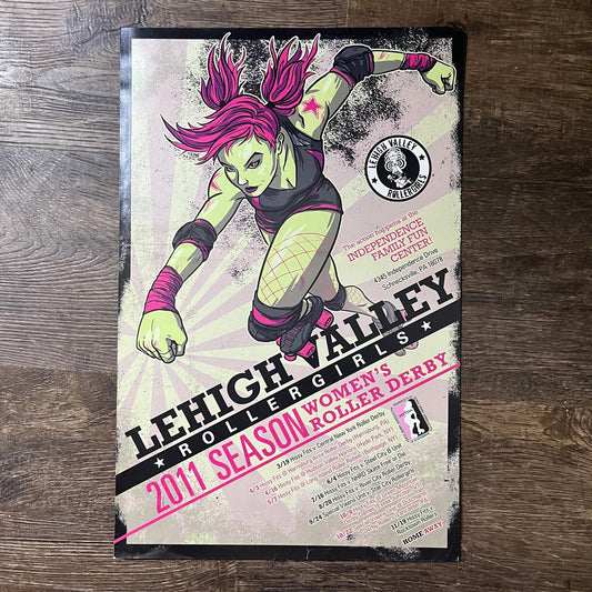2011 Lehigh Valley Rollergirls Women's Roller Derby Poster 11x17 V7