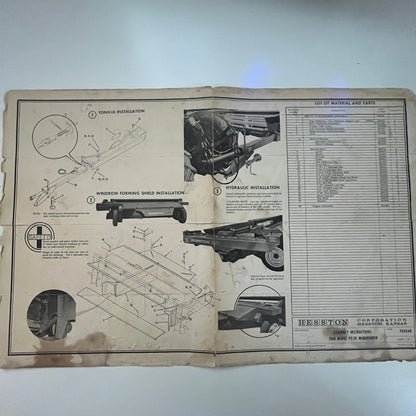 Hesston 1968 Model PT-10 Windrower Assembly Instructions Hesston Kansas J23