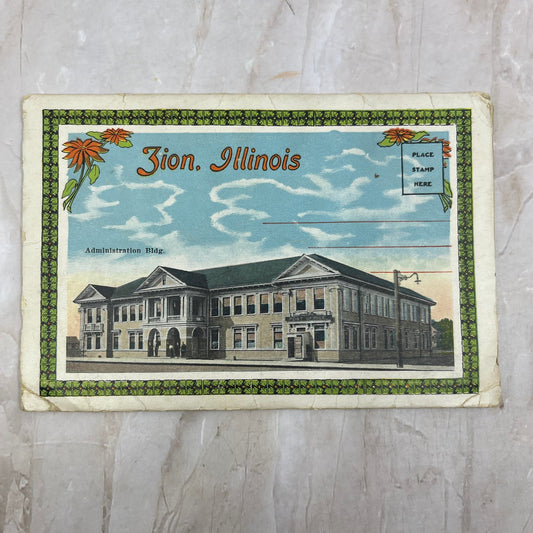 c1920 Zion Illinois Souvenir Folder Book Fold-Out TI8-S1