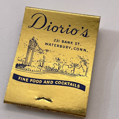Waverly Inn Cheshire, Diorio's Waterbury CT Vintage Matchbook Cover TB8-MB3-5