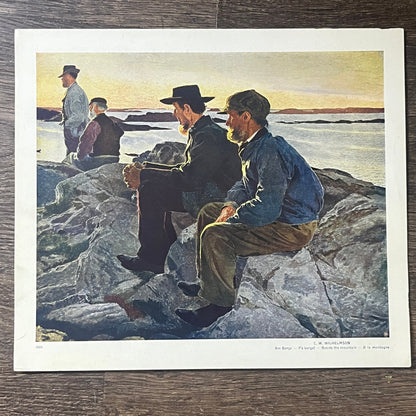 C.H. Wilhelmson Beide the Mountain Lithograph Vintage Art Print 9x10.5 V6
