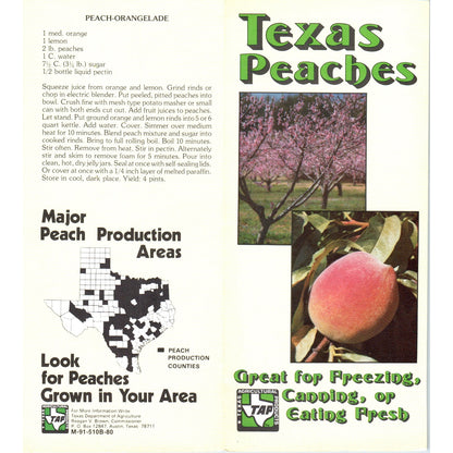 1980s Texas Peaches - Texas Agricultural Products Recipes and Brochure TF4-BC