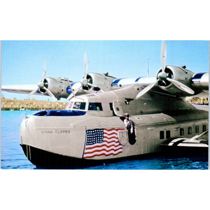 Pan American Airways China Clipper Vintage Postcard TG8-PC