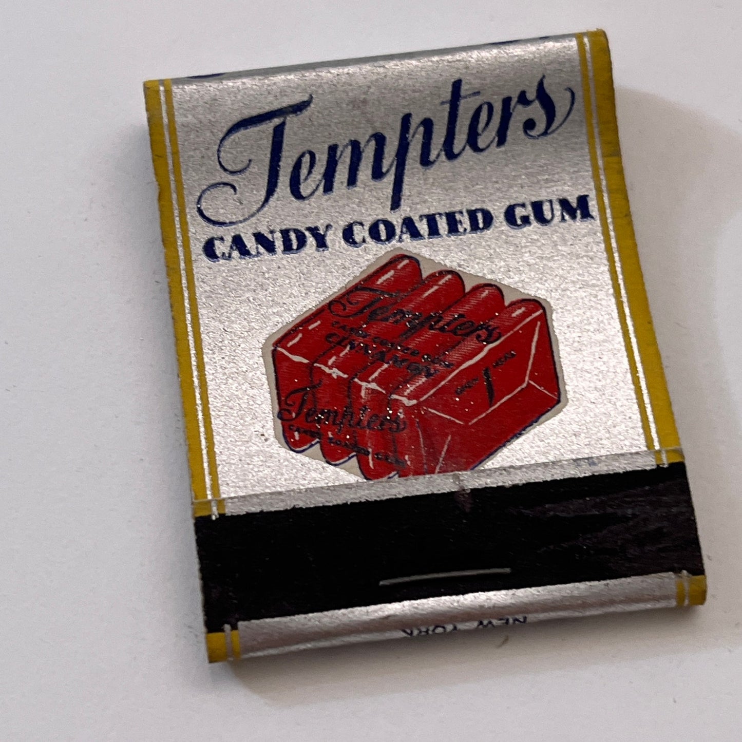Tempters Candy Coated Gum Five Flavors Vintage Matchbook Cover TB8-MB3-2