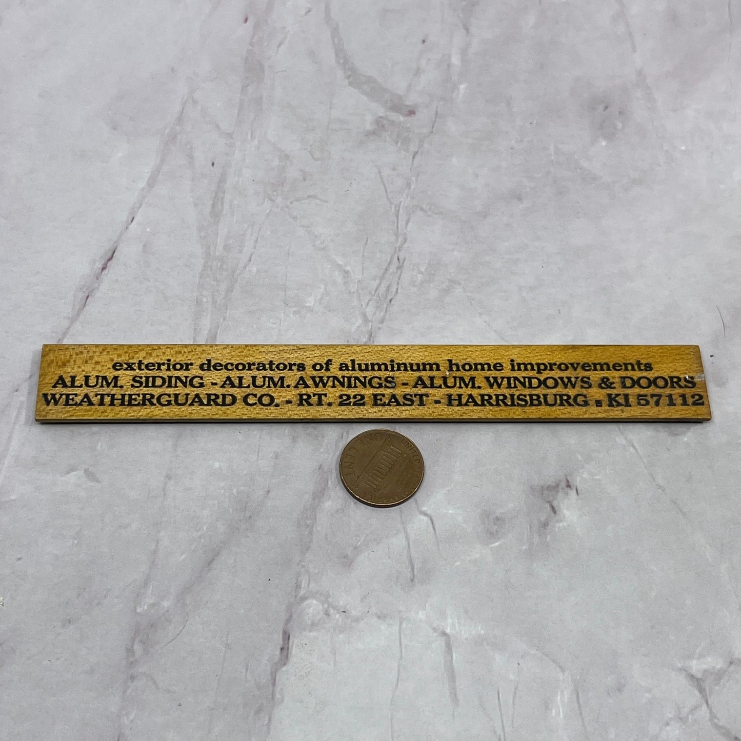 Weatherguard Co Harrisburg PA Wooden Advertising Ruler SB7