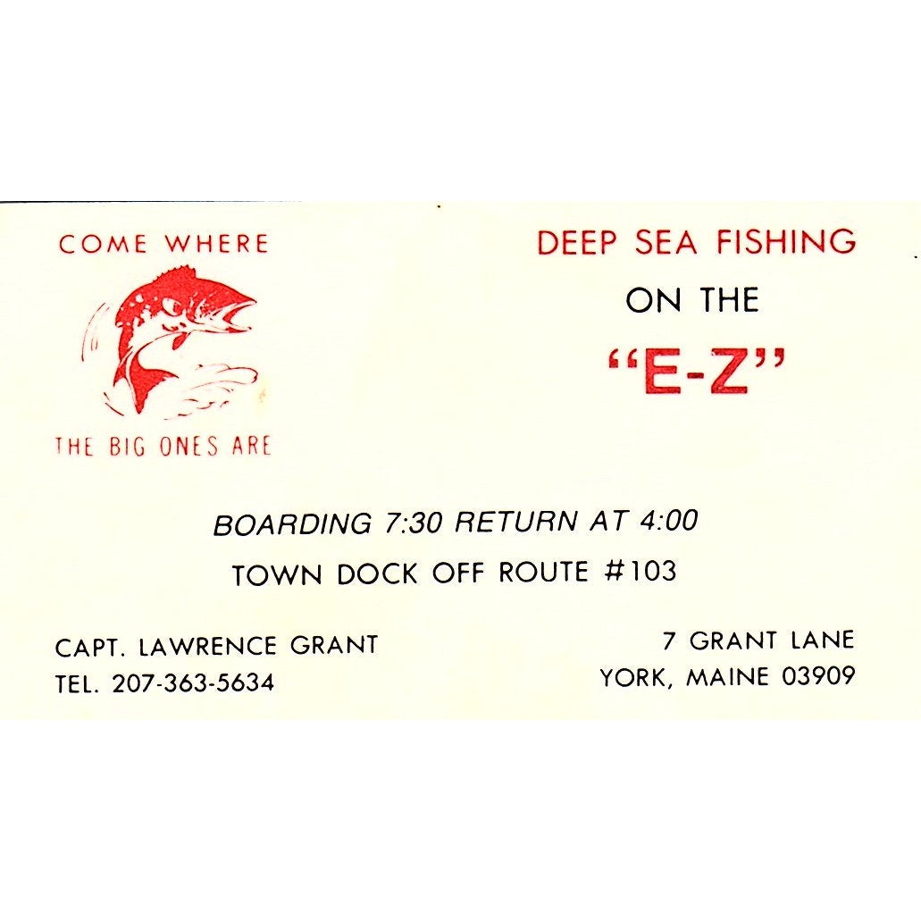 1950s Captain Lawrence Grant Deep Sea Fishing York Maine AF9-S5