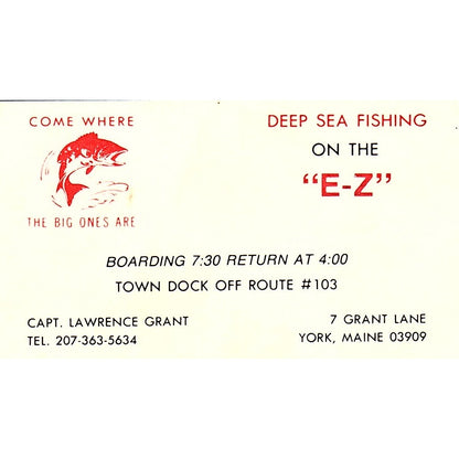 1950s Captain Lawrence Grant Deep Sea Fishing York Maine AF9-S5
