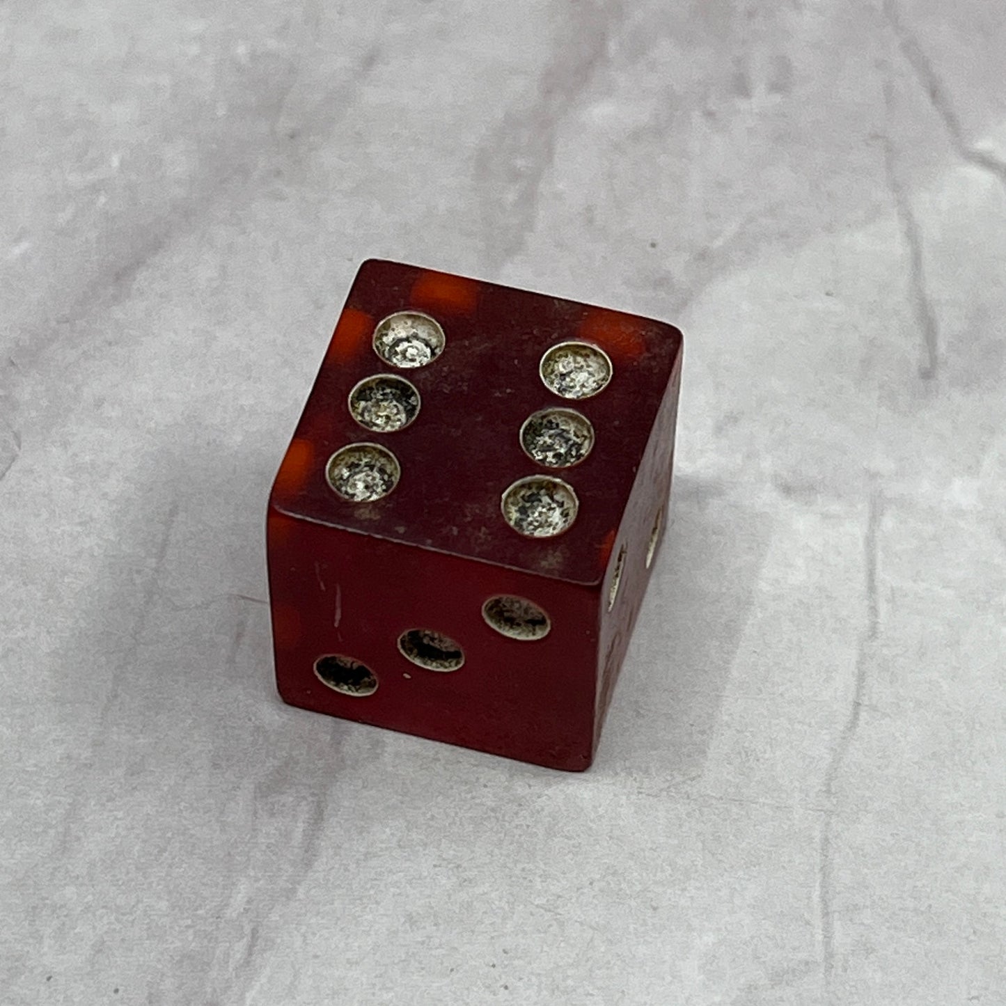 Vintage Red Bakelite Dice 1/2" SB7-2