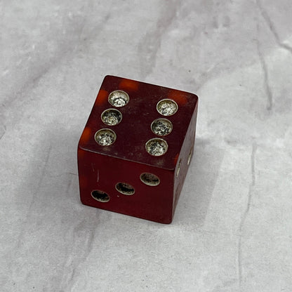 Vintage Red Bakelite Dice 1/2" SB7-2