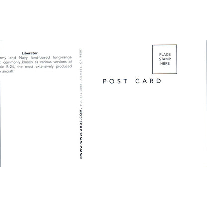 Liberator Express B-24D Bomber Vintage Postcard PC1