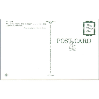Old Coventry Vermont Covered Bridge Postcard PB13