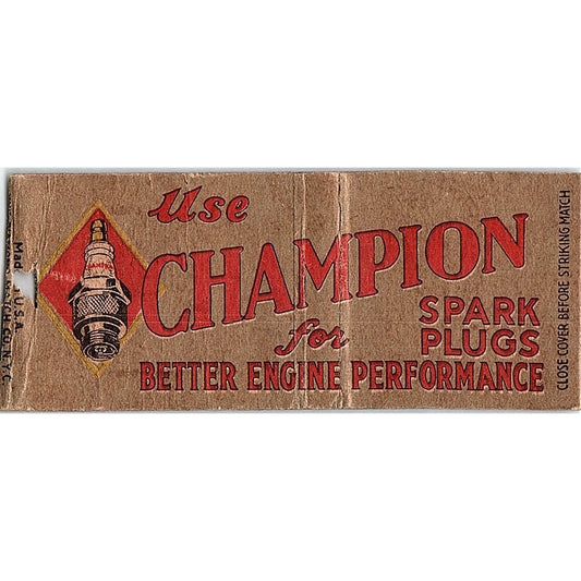 Champion Spark Plugs Vintage Matchbook Cover SC7-Y2