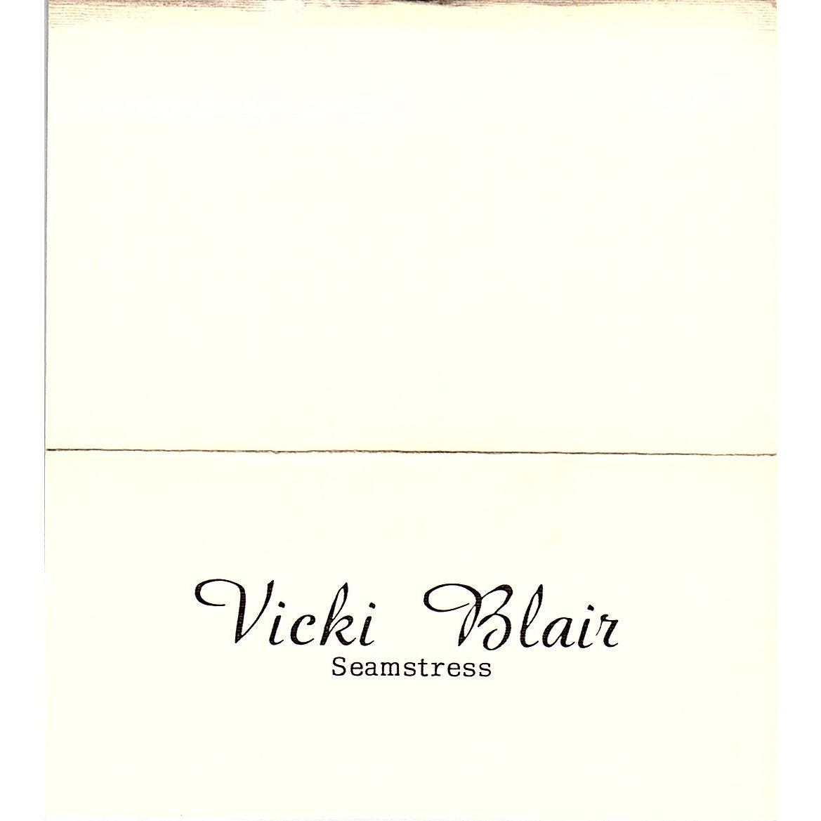 Vicki Blair Seamstress Long Beach California Vintage Business Card SB4-B11