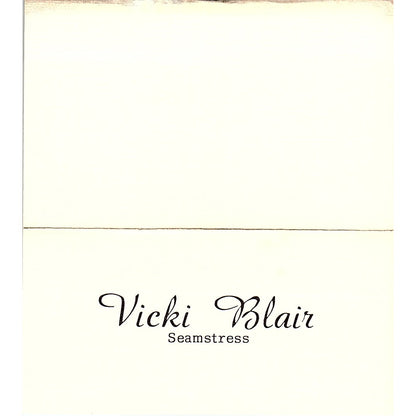 Vicki Blair Seamstress Long Beach California Vintage Business Card SB4-B11