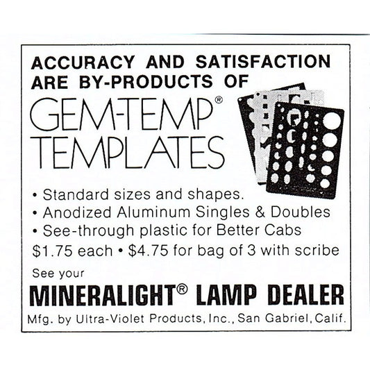 Gem-Temp Mineralite Lamp Ultra-Violet Products San Gabriel CA 1972 Ad AF8-M1
