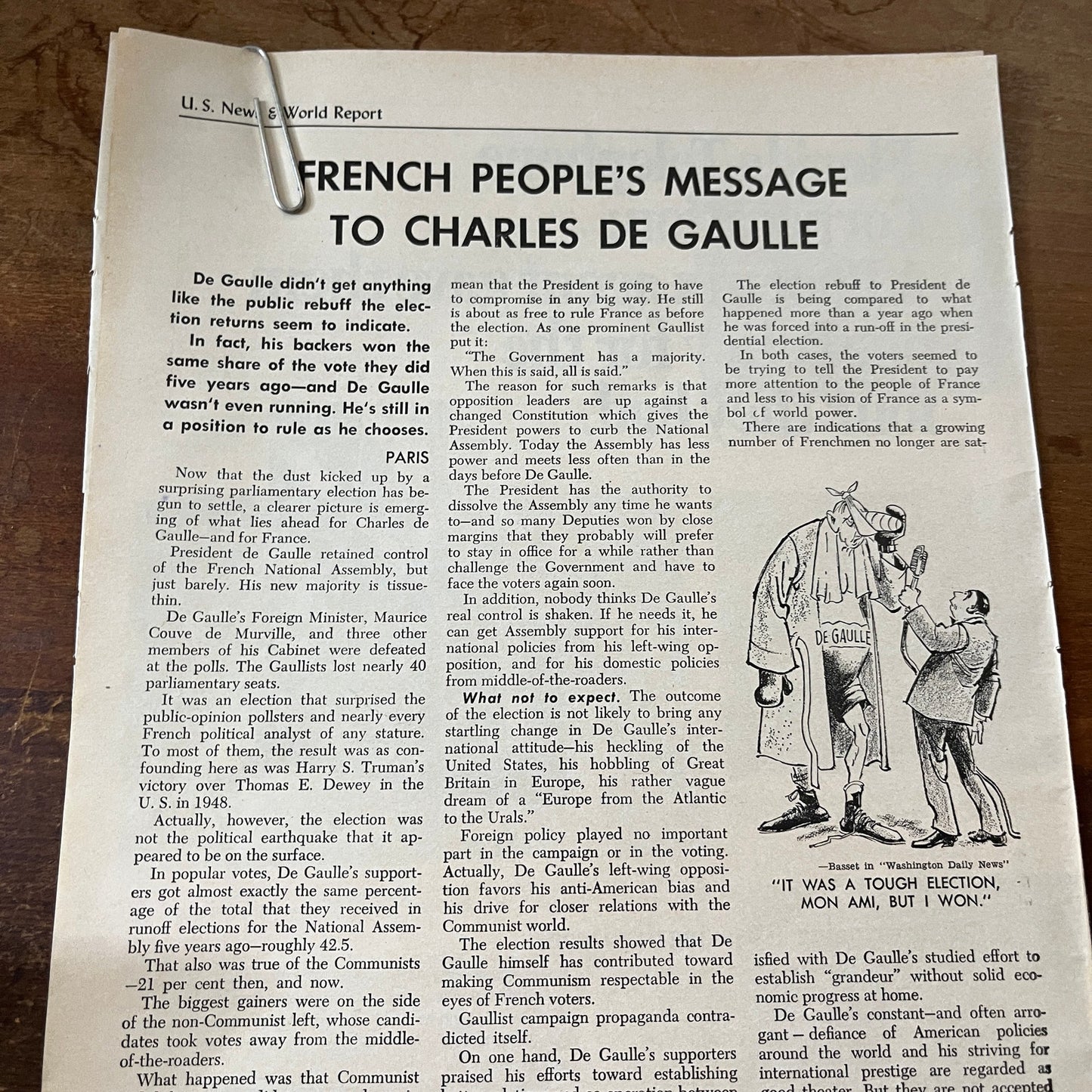 French People's Message to Charles De Gaulle 2 Pages 1967 Article AG1-15