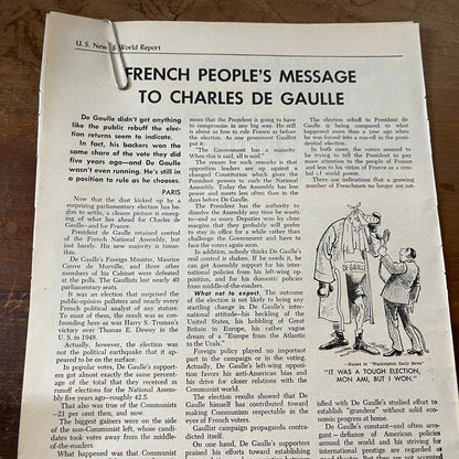 French People's Message to Charles De Gaulle 2 Pages 1967 Article AG1-15