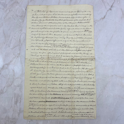 1833 Handwritten Contract William Marshall Wilmington DE & William Simmons AE6