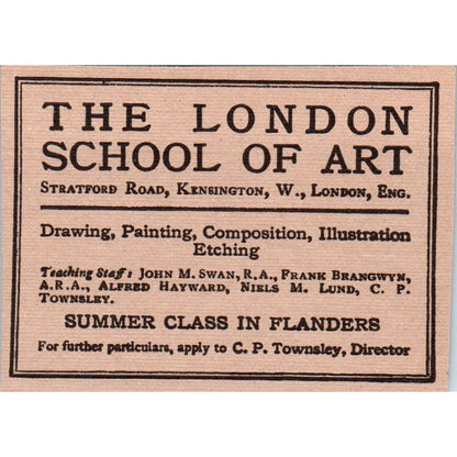 The London School of Art C.P. Townsley c1905 Victorian Ad AE9-MA9