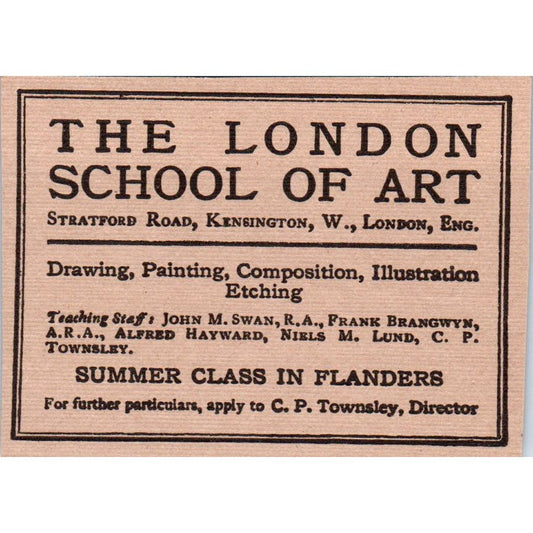 The London School of Art C.P. Townsley c1905 Victorian Ad AE9-MA9
