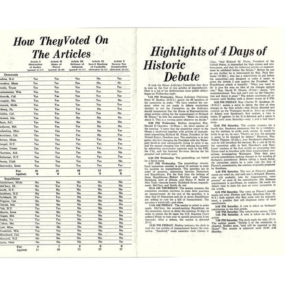 1974 President Nixon and The Articles of Impeachment Watergate Leaflet AF3-10
